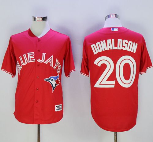Blue Jays #20 Josh Donaldson Red New Cool Base 40th Anniversary Stitched MLB Jersey